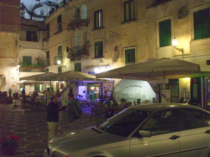 Cafes in Atrani's Piazza Umberto.