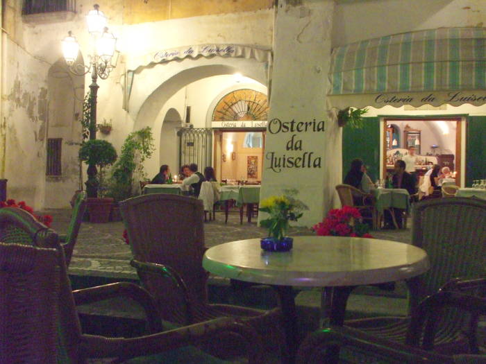 Cafes in Atrani's Piazza Umberto.