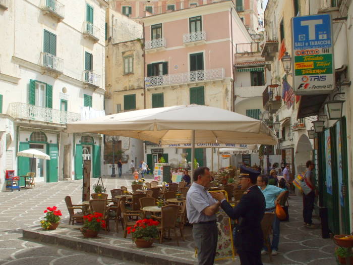 Into Piazza Umberto, there are the cafes.