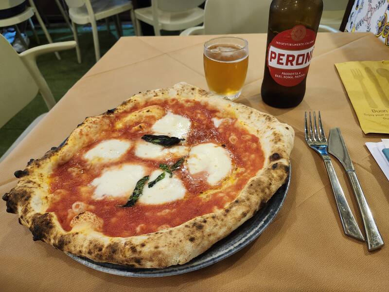 Pizza with buffalo mozzarella.