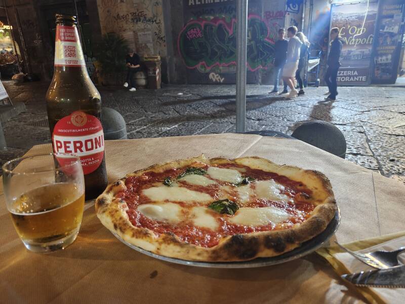 Pizza with buffalo mozzarella.