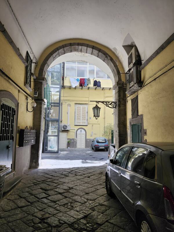 Arched passageway to the central court.
