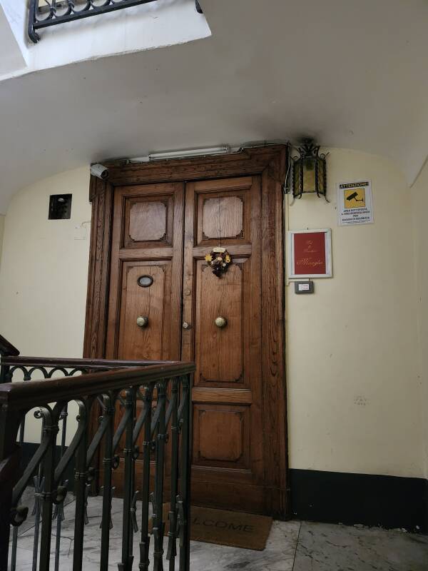 Guesthouse door.