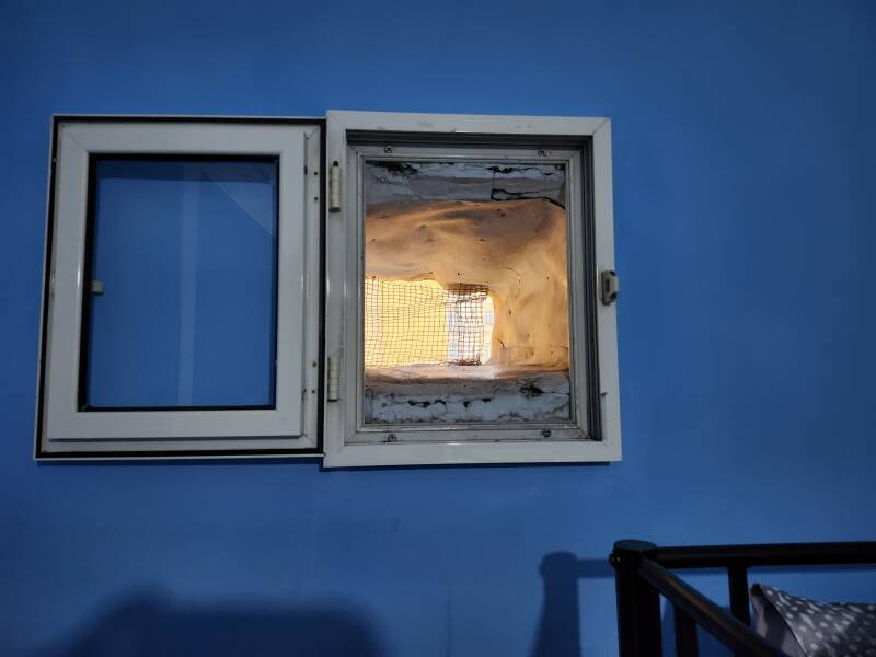 Tiny window, really an air vent.
