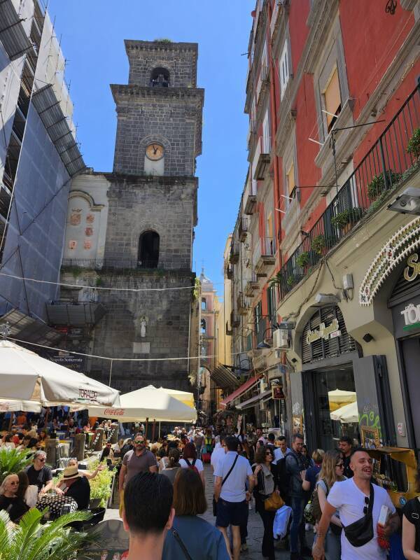 Looking south from Via dei Tribunali at Piazza San Gaetano.