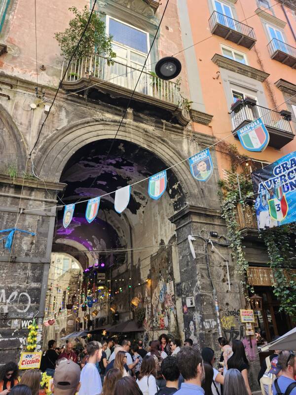 Arched street along Via dei Tribunali.