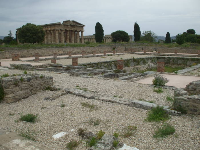 Swimming pool or bath in Paestum, south of Salerno, Italy.