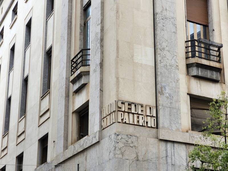 Futurist / Fascist styled Bank of Sicily.