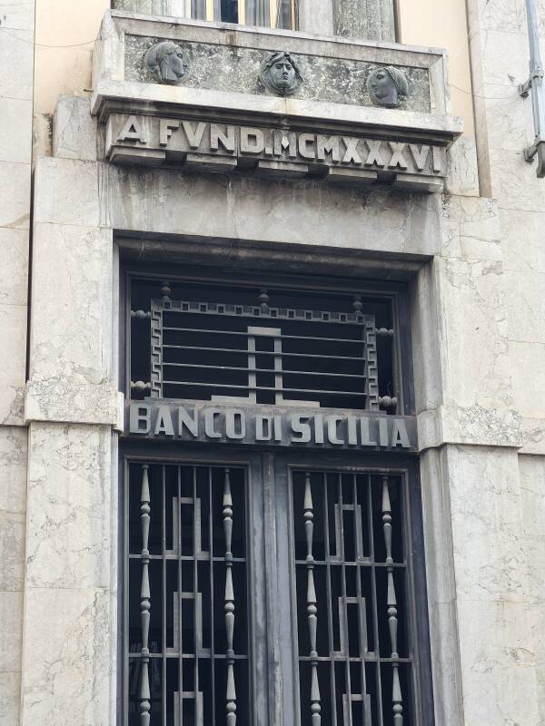 Futurist / Fascist styled Bank of Sicily.