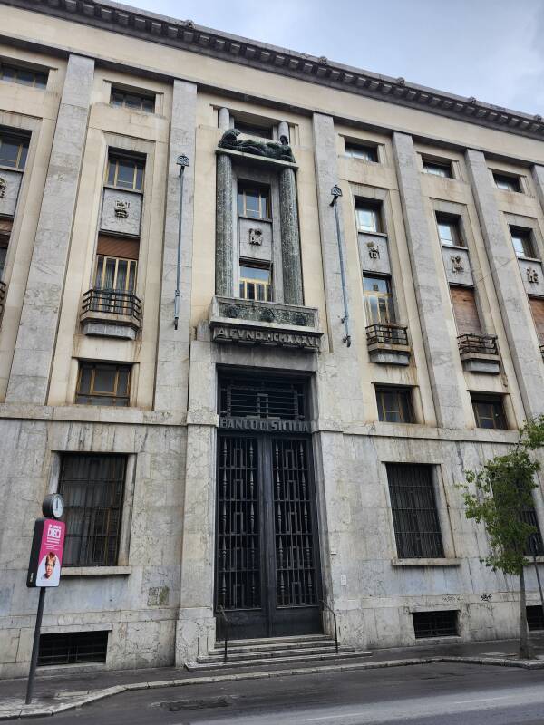 Futurist / Fascist styled Bank of Sicily.