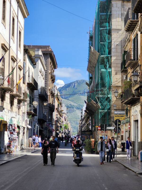 View down a street in the Kalsa.