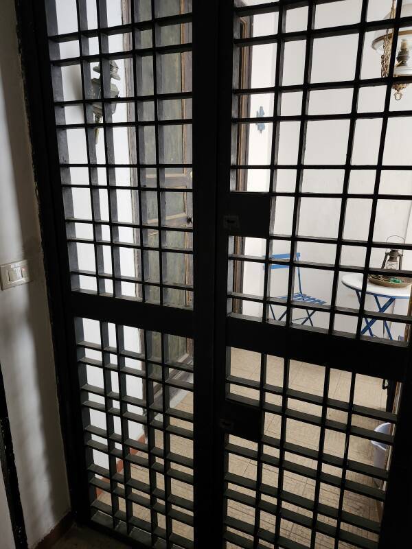 Iron door into apartment.