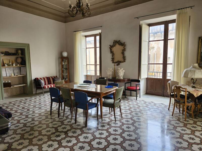 Large room within the 18th century Palazzo Cannitello.