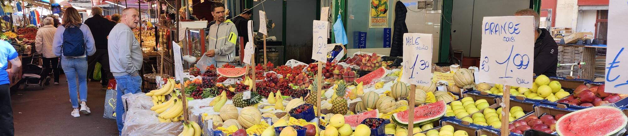 Fruit and vegetable dealers in the market in Palermo.