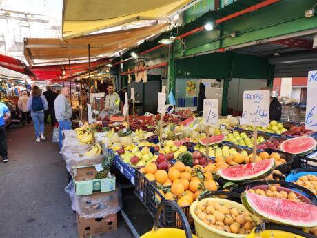 In the souq, the market in Palermo.