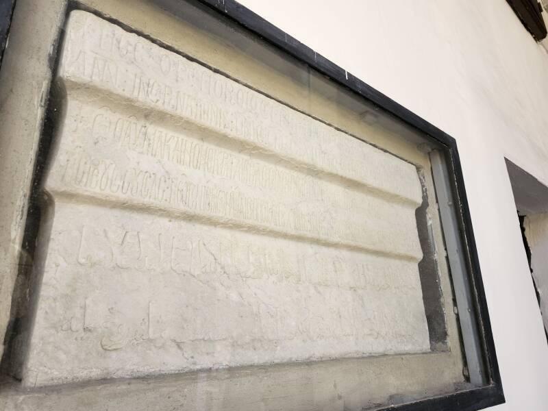 Greek, Latin, and Arabic inscription