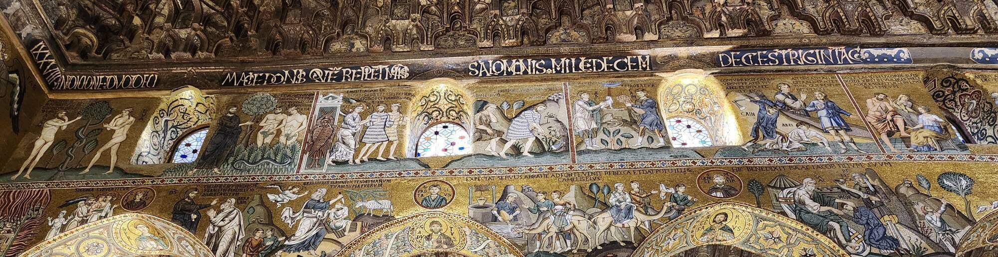 Mosaics in Cappella Palatina within Palazzo dei Normanni, in the historic center of Palermo.