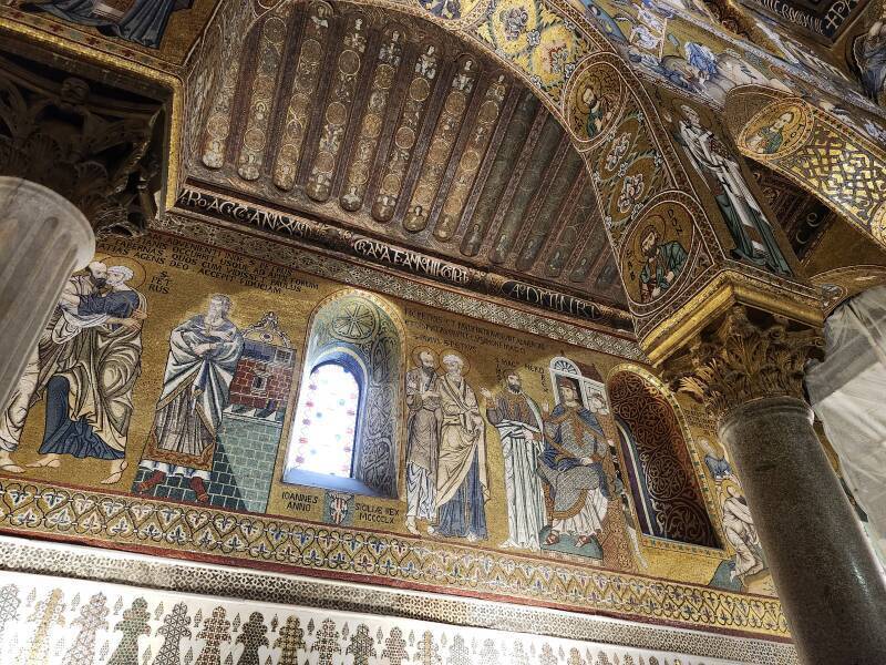 Muqarnas and mosaics.