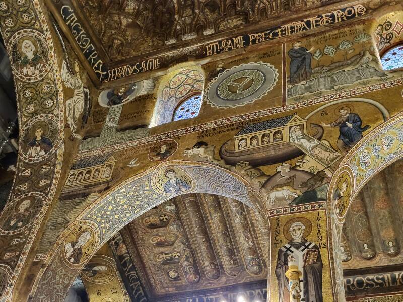 Muqarnas and mosaics.