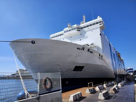 Large overnight ferry of the GNV line operating between Palermo and Napoli.