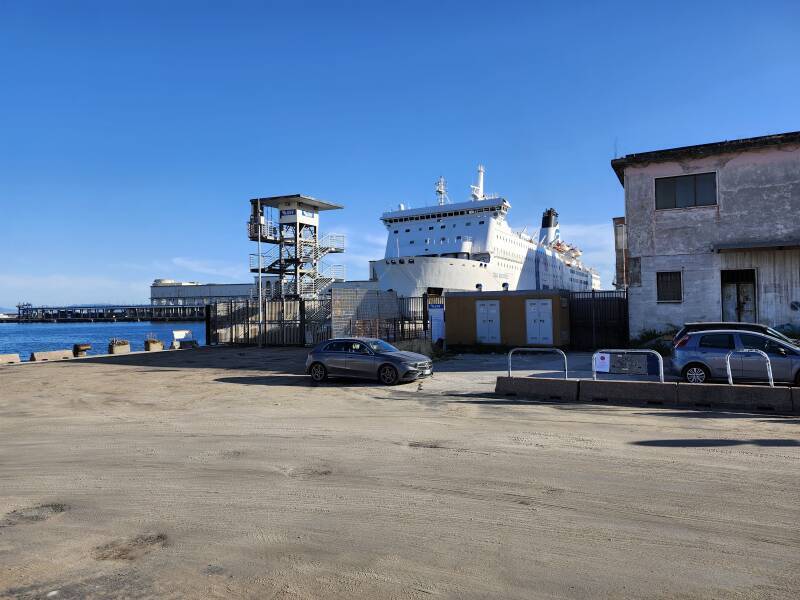 MS GNV Antares at the pier in the Napoli harbor.