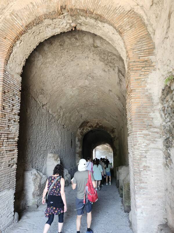 Ramp into the amphitheatre at Pompeii.