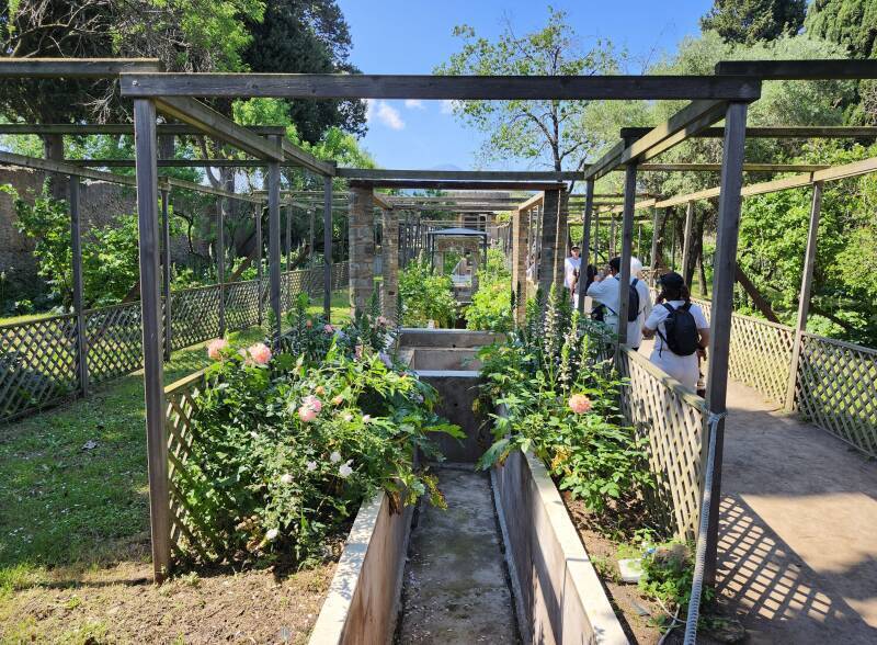 Water channel through the garden at Casa di Octavius Quartio in Pompeii.