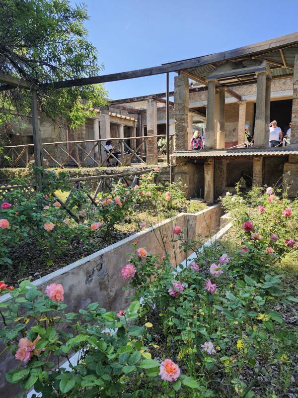Water channel through the garden at Casa di Octavius Quartio in Pompeii.