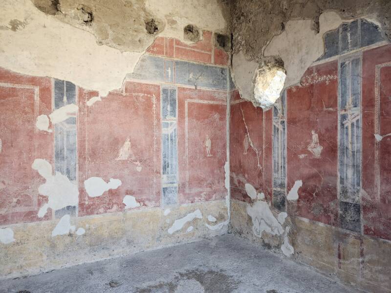 Frescoes in Casa di Octavius Quartio in Pompeii.