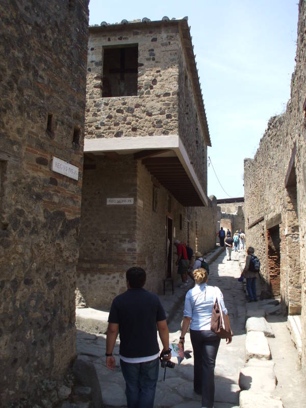 Exterior of the Lupanare, a Roman brothel at Pompeii.