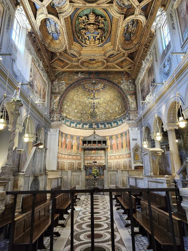 Choir within the nave, the altar beyond.