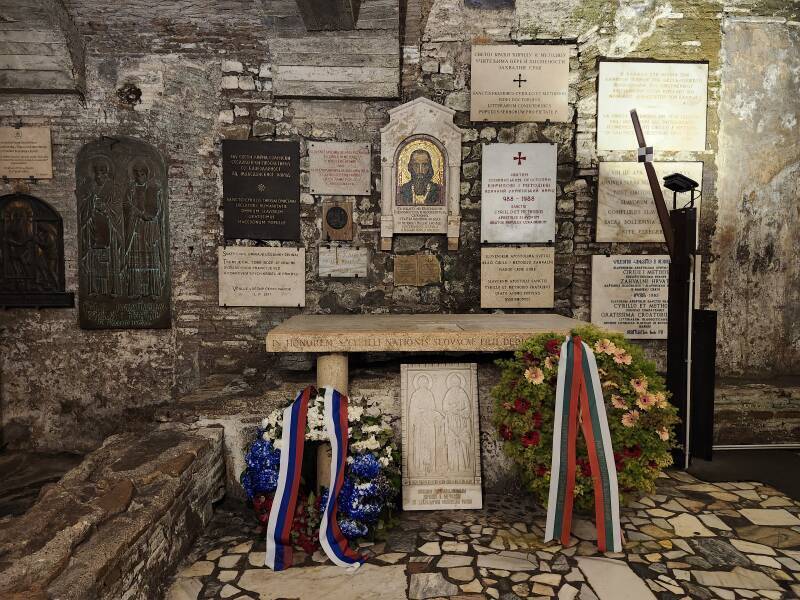 Memorials at purported tomb of Cyril.