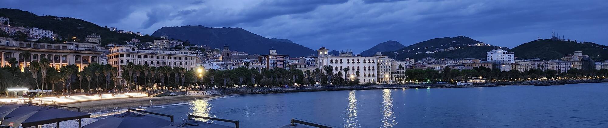 Salerno waterfront in the evening.