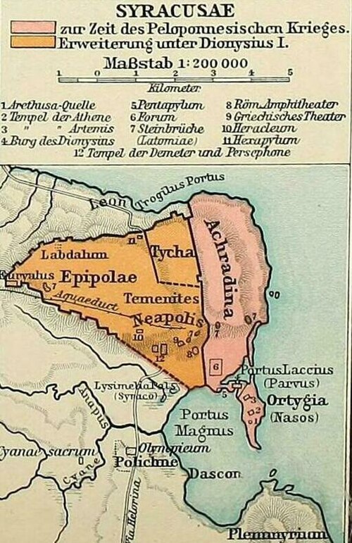 Map of ancient Siracusa.
