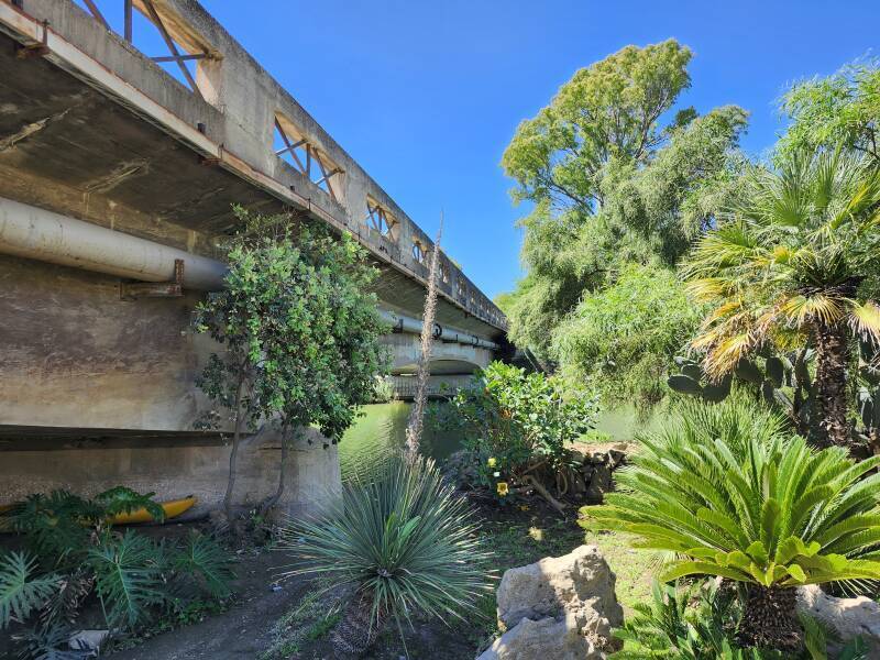 Northern end of the highway bridge.