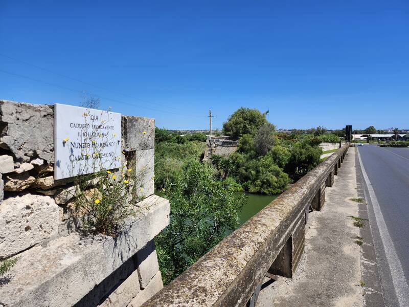 View from south to north along the west side of the replacement bridge.