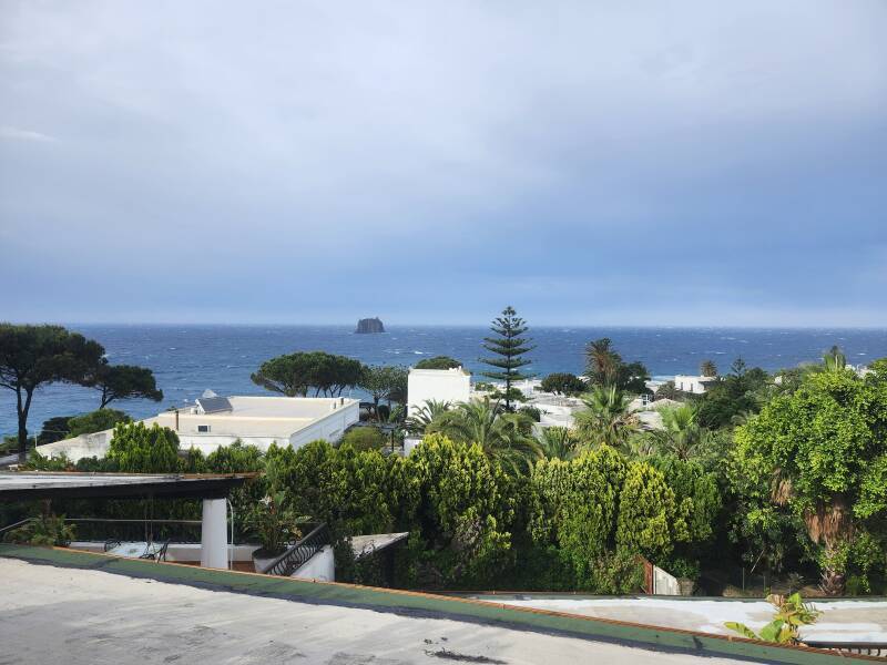 View out to sea from the upper terrace.