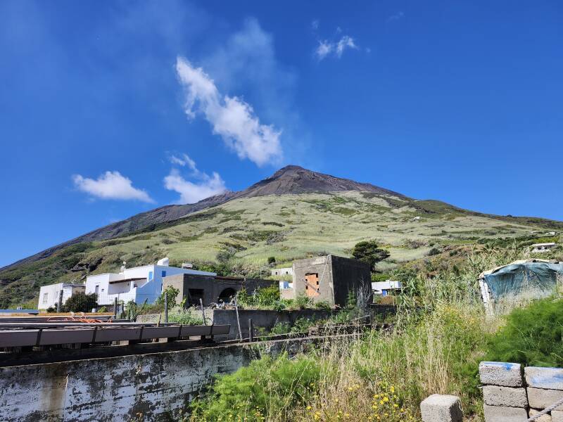 View of Stromboli walking down to the ferry pier.