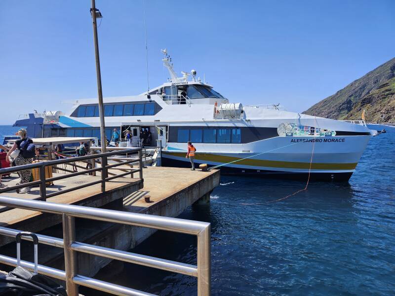 Boarding the ferry.