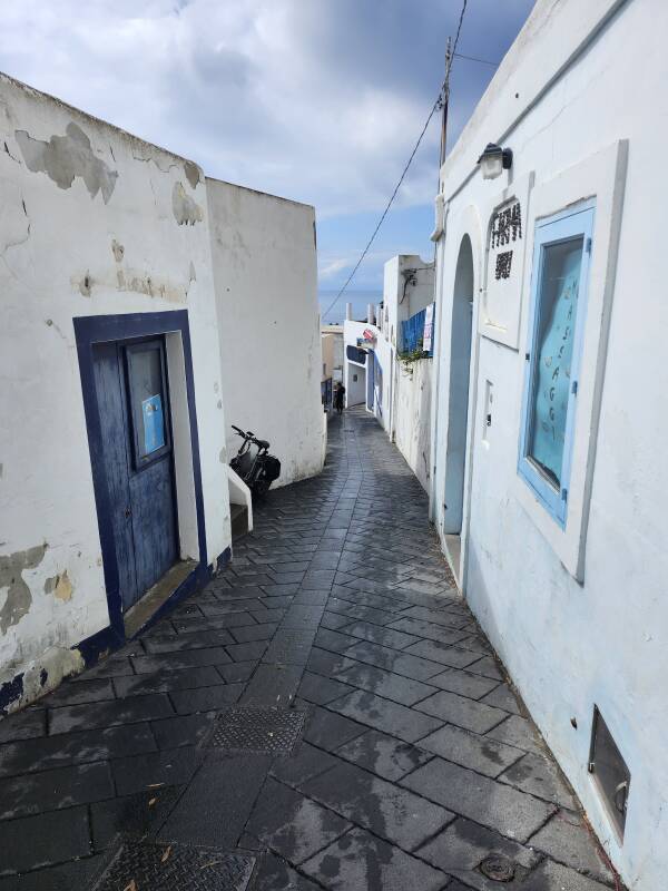 Lane from the church down to the pier.