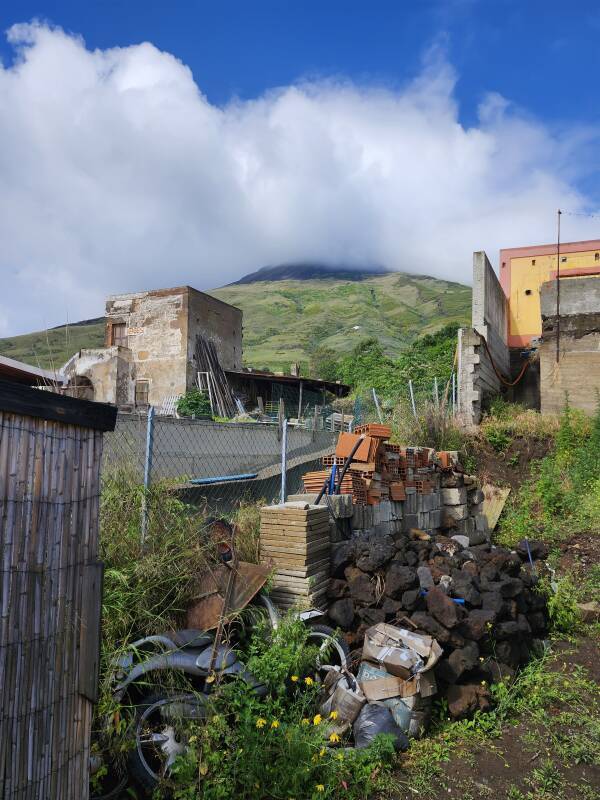 Looking up to Stromboli.