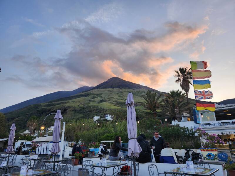 Stromboli near sunset.