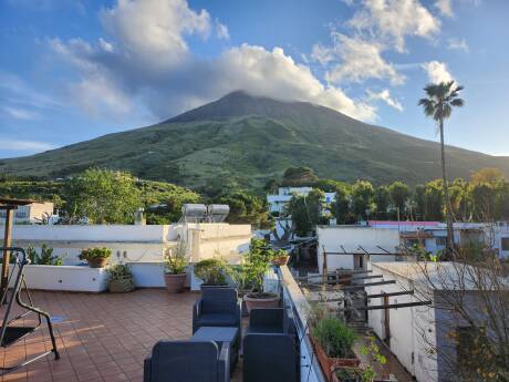 Lenticular cloud over the summit craters of Stromboli, as seen from the terrace where I stayed.