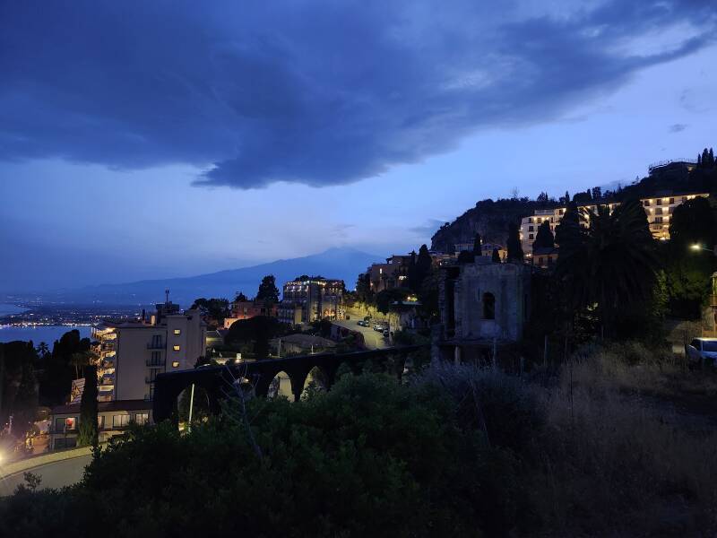Mount Etna in the evening.