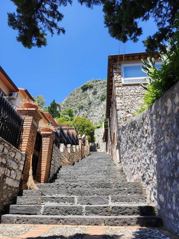 The beginning of the staircase.