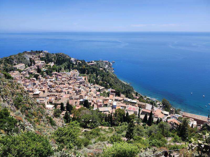 View down over town from the chapel.