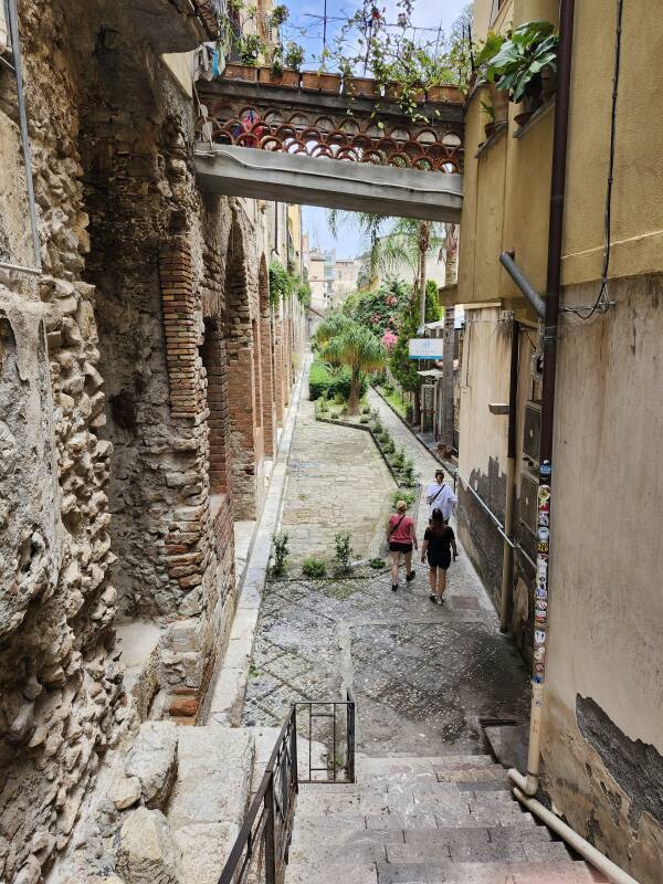 View down into the purported naumachia.
