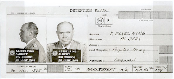 Allied detention report for Albert Kesselring, from https://commons.wikimedia.org/wiki/File:KesselringDetentionReport.jpg