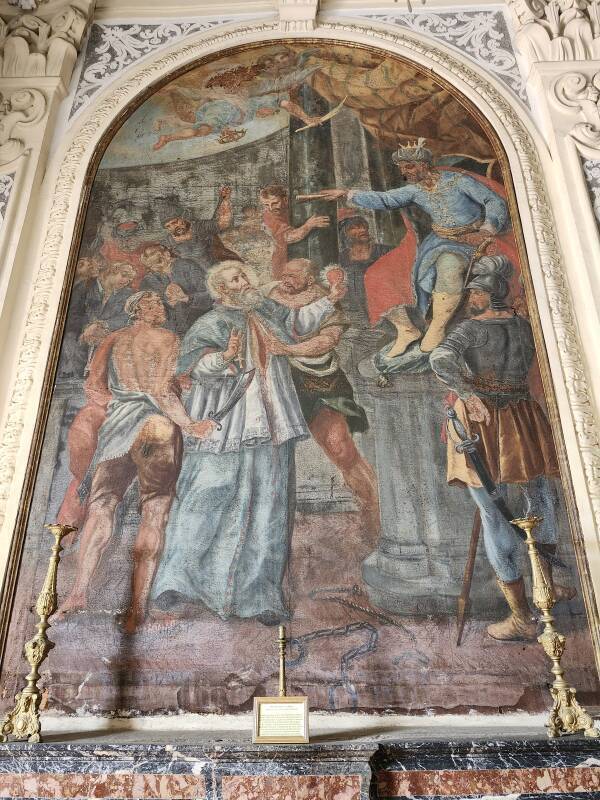 Painting of the martyrdom of San Procopio in the Church of Saint Pancras.