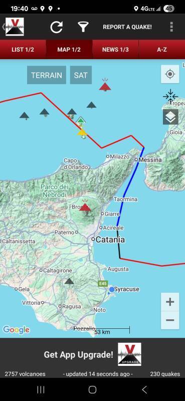 Screenshot of volcanos and fault lines.